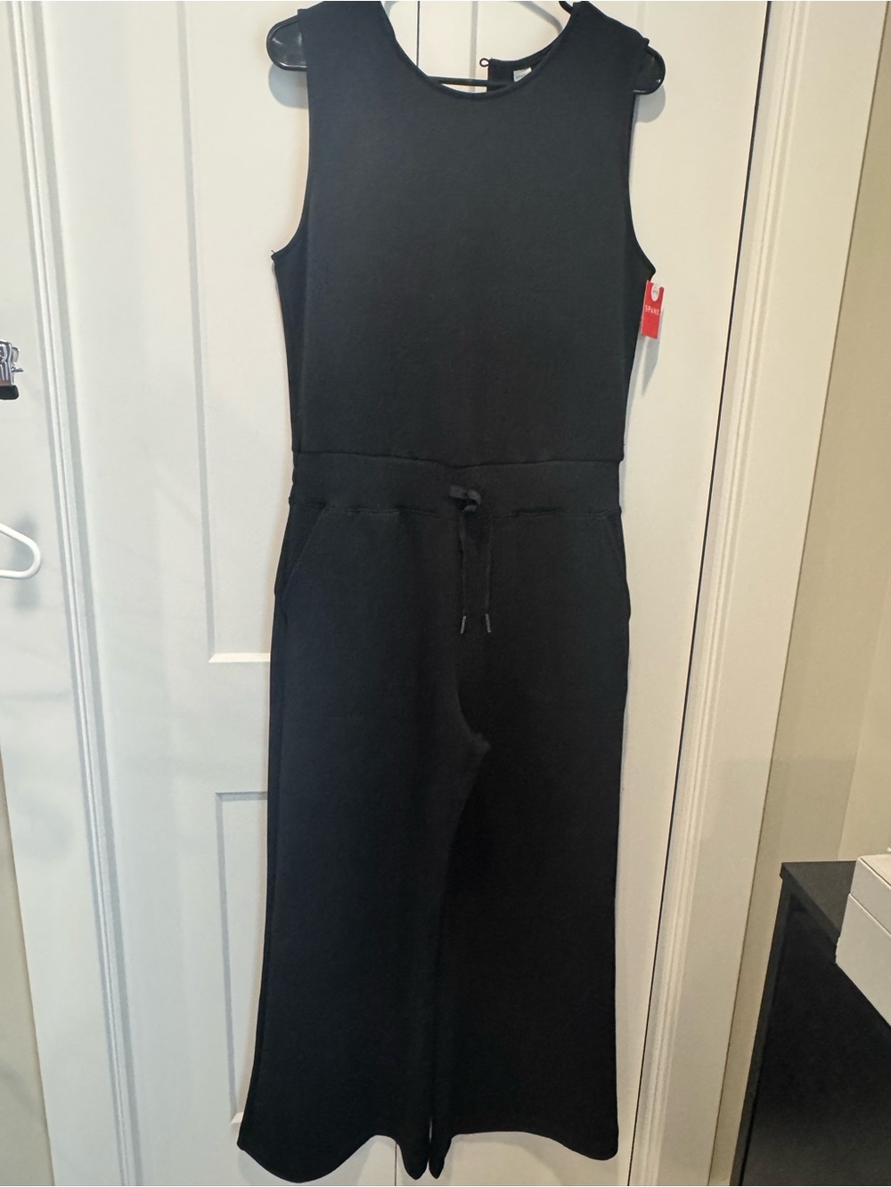 SPANX Black Sleeveless Wide-Leg Jumpsuit with Drawstring new with tags